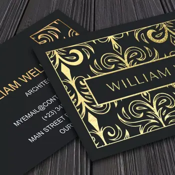 Printend - Home 12 Desktop Home Gold Foil Velvet Visiting Card