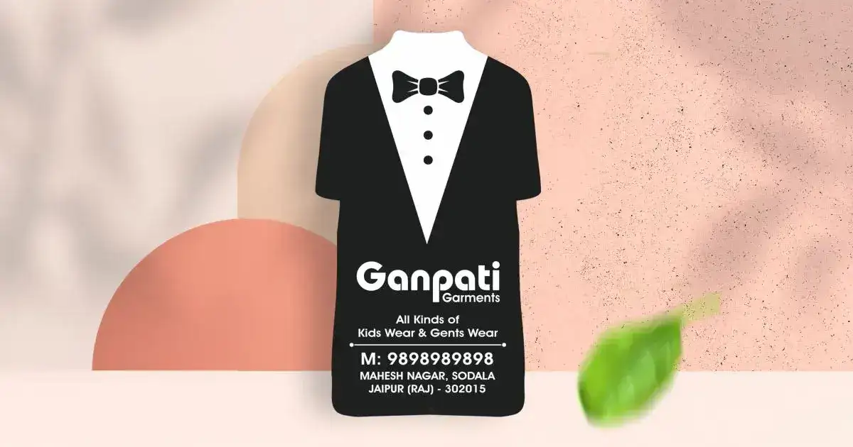 Custom T-Shirt shaped visiting cards with gold foil
