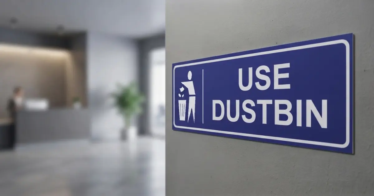 Premium quality "Use Dustbin" signage sticker