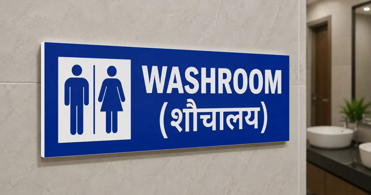 Washroom Vinyl Sticker and Sunboard Name Plate for Office Use